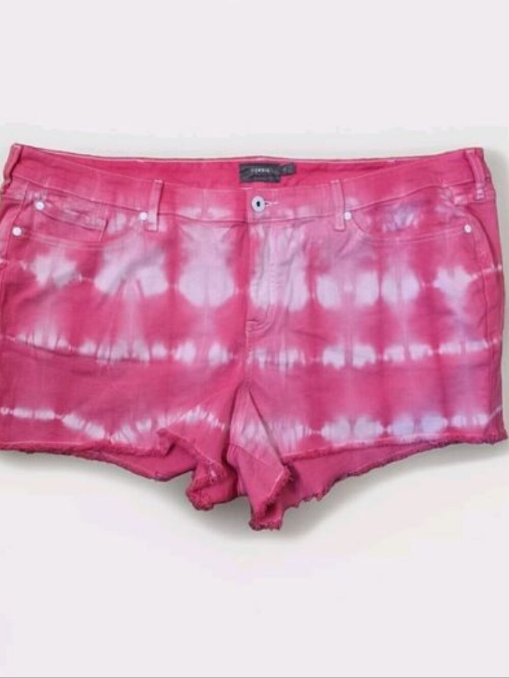 torrid Pink White Tie-Dye Denim Shortalls